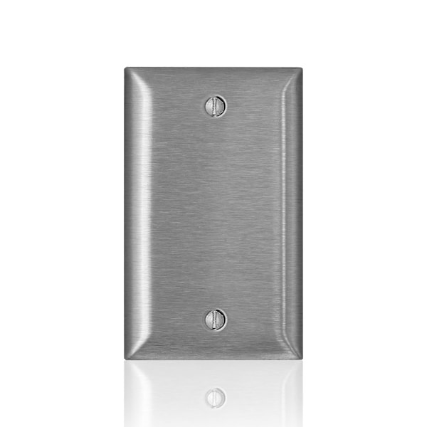 Leviton Leviton C-Series Satin Silver 1 gang Stainless Steel Blank Wall Plate 1 pk 0SL13-000 - main